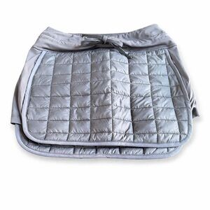 Santiny Quilted Athletic Skort Skirt Gray Puffer Style Size S NWT